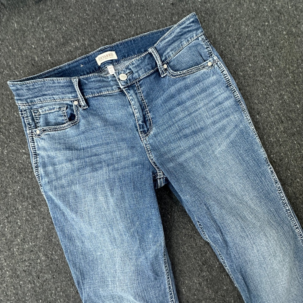 Shyanne Bootcut Jeans Women 32 Long Blue Western Denim Stretch Contrast Stitch